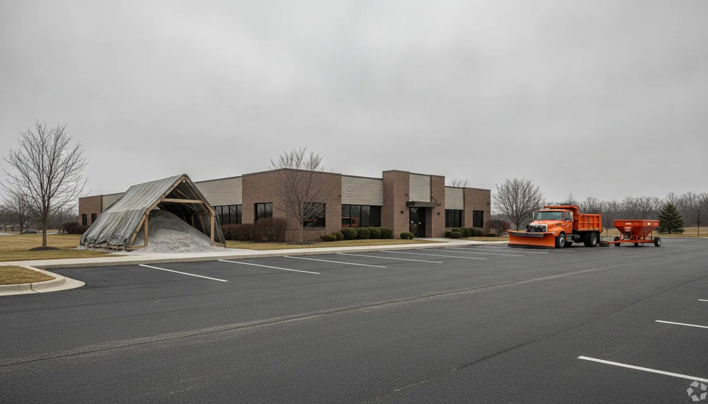 
                  Commercial snow removal Ohio planning at a prepared business property
                