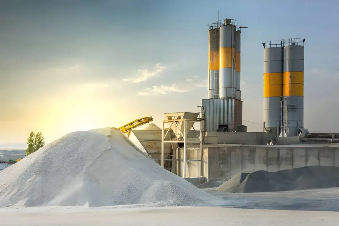 Concrete sand stockpile at a commercial concrete production facility.