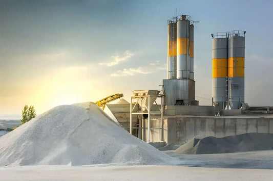 Concrete sand stockpile at a commercial concrete production facility.