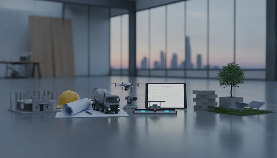 Turnkey concrete installation planning with construction models, equipment, plans, and digital project tools.